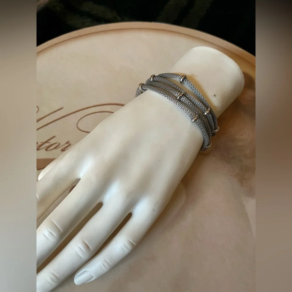 Anne Klein Silver Mesh Bracelet - Picture 1 of 4